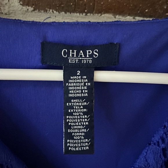 Chaps Lace V-Neck Royal Blue Dress NWOT - Picture 8 of 8